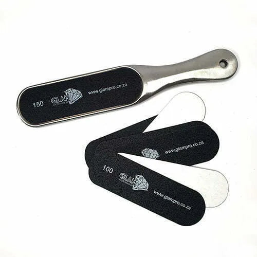 Foot File Set Stainless Steel Core with 10 Patches Glam Pro