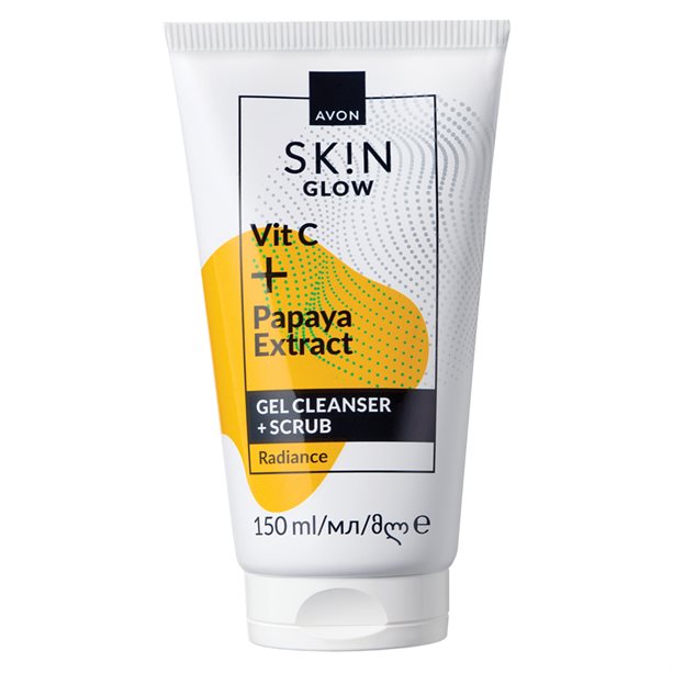 Sk!n Glow Vitamin C + Papaya Extract Gel Cleanser & Scrub Avon
